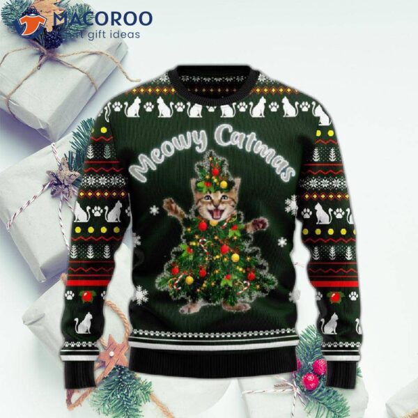 Merry Catmas Ugly Christmas Sweater