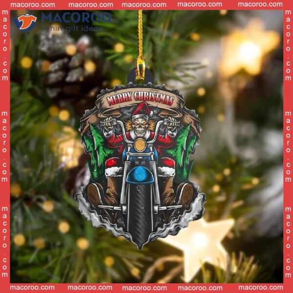 Merry Christmas Biker Custom-shaped Name Acrylic Ornament