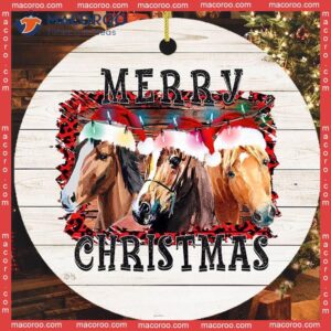 Merry Christmas Horse Stable Ceramic Ornament