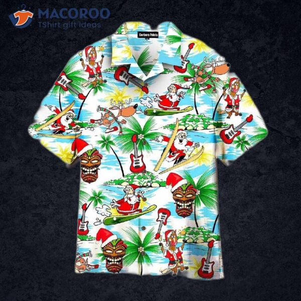 Merry Christmas In July With Tiki Santa Clause Hawaiian Shirts!
