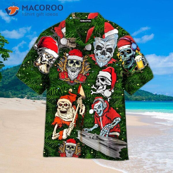 Merry Christmas Skull Santa Hawaiian Shirts