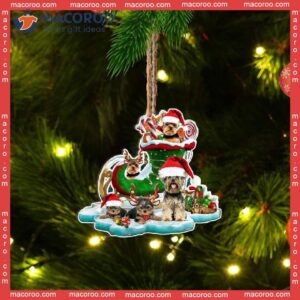 Merry Christmas Yorkshire Terrier Dog Custom-shaped Acrylic Ornament