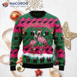 Merry Flocking Christmas Flamingo Ugly Sweater