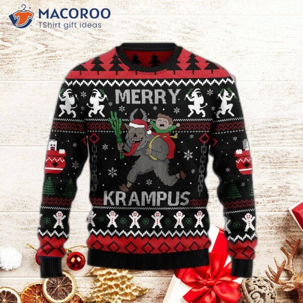 Merry Krampus Ugly Christmas Sweater