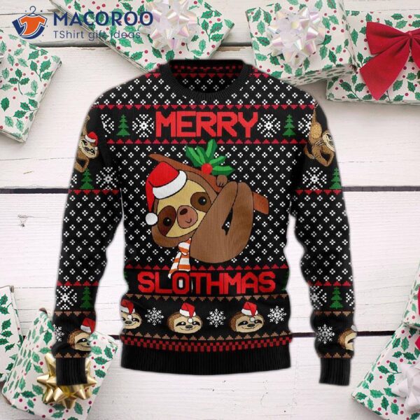 Merry Slothmas Ugly Christmas Sweater