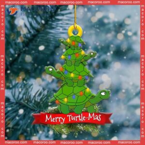 Merry Turtlemas Custom-shaped Christmas Acrylic Ornament