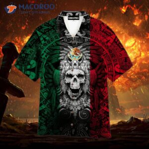 Mexican Aztec Warrior Skull Hawaiian Shirt