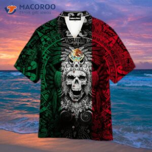 Mexican Aztec Warrior Skull Hawaiian Shirt