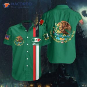 Mexican Eagle Green Hawaiian Shirts