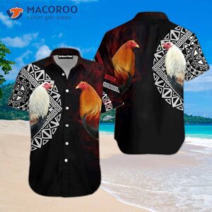 Mexican Rooster Black Hawaiian Shirts