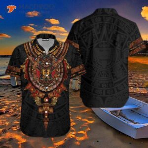 Mexico Aztec Sun Stone Black And Colorful Hawaiian Shirts