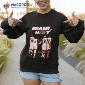 miami heat 35th anniversary james bosh wade signatures 2023 shirt sweatshirt