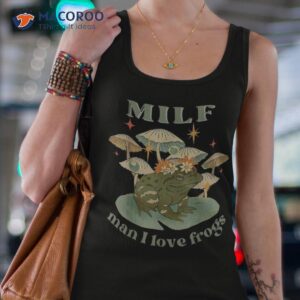 Milf Man I Love Frogs Vintage Retro Frog And Fungi Mushroom Shirt