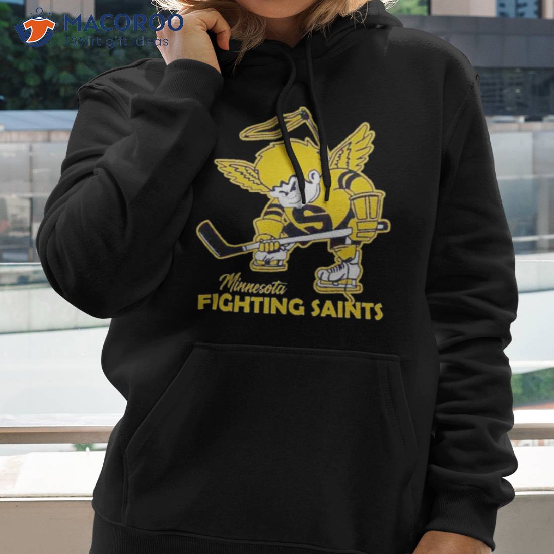 Minnesota Fighting Saints Hockey Mascot Shirt Hoodie