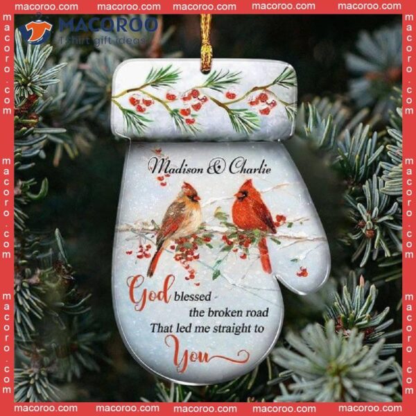 Mitten-shaped God Custom-shaped Photo Christmas Acrylic Ornament