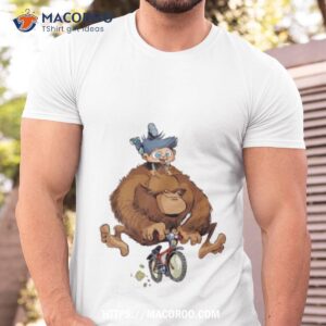 Monkey And Boy On Bike Gaston Lagaffe Shirt