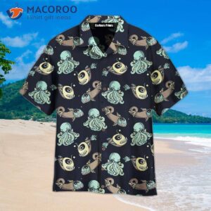Monster Octopus And Fish Pattern Hawaiian Shirts