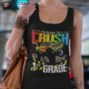 monster truck ready to crush first grade back school shirt tank top 4