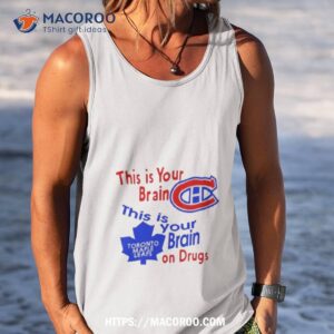 montreal canadiens this is your brain toronto maple leafs this is your brain on drugs shirt tank top