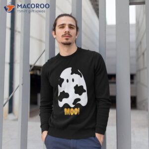 moo cute funny cow print ghost halloween tee shirt sweatshirt 1