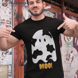 moo cute funny cow print ghost halloween tee shirt tshirt 1