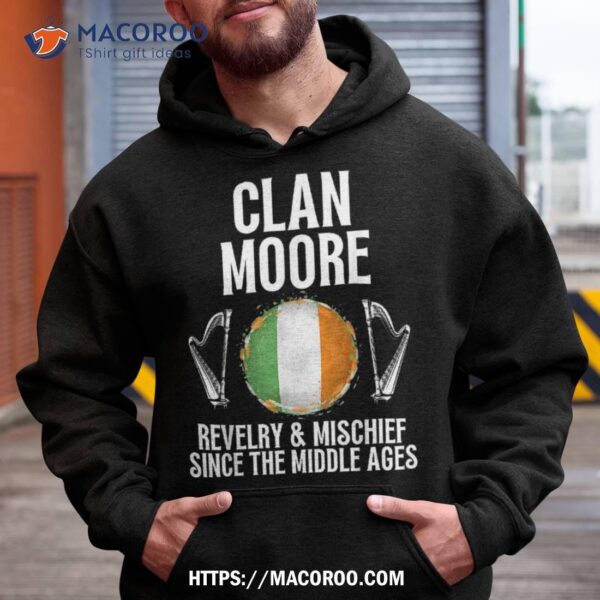 Moore Surname Irish Family Name Heraldic Celtic Clan Shirt