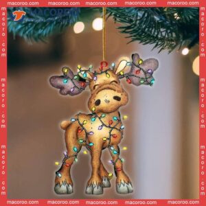 Moose-shaped Custom Acrylic Christmas Ornament For Hanging On Lights