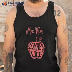 mrs kim cute school teacher apple proud best day life shirt tank top