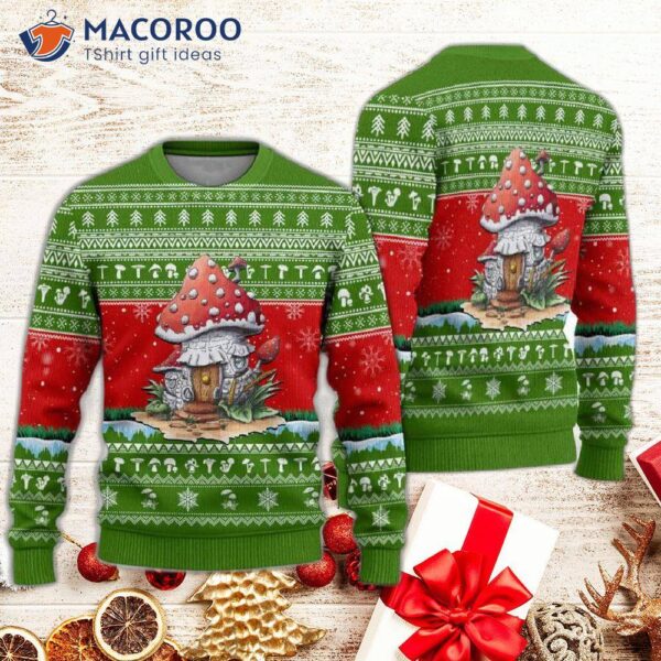 Mushroom Lover’s Ugly Christmas Sweater