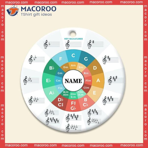 Music Circle Of Fifths Custom Name Christmas Ceramic Ornament