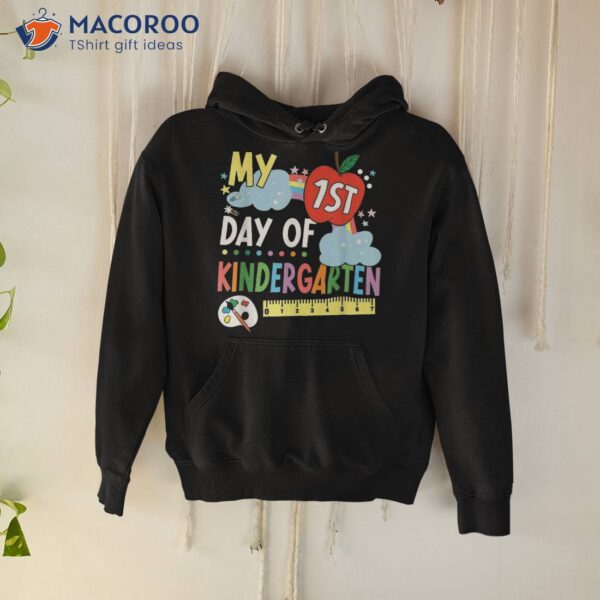 My First Day Of Kindergarten School Funny Colorful Rainbow Shirt