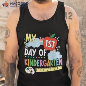 my first day of kindergarten school funny colorful rainbow shirt tank top