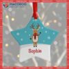 Name Reindeer Ceramic Star Custom Christmas Ornament