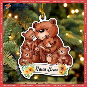 Nana Bear Custom-shaped Name Christmas Acrylic Ornament