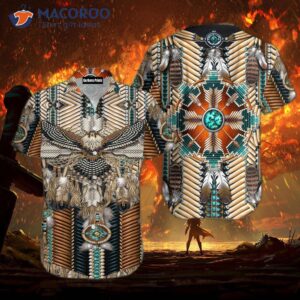 native pattern eagle hawaiian shirt 1