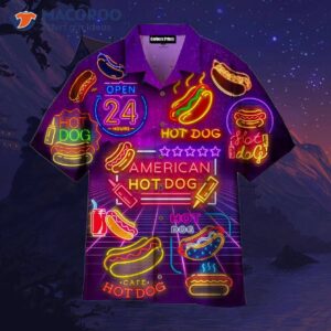 Neon American Hot Dog Hawaiian Shirts