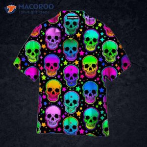 Neon-bright Skulls, Violet, And Colorful Hawaiian Shirts