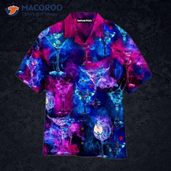 Neon-glowing Margarita Cocktail Hawaiian Shirts