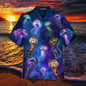 Neon Hawaiian Shirts With Jellyfish Under The Ocean