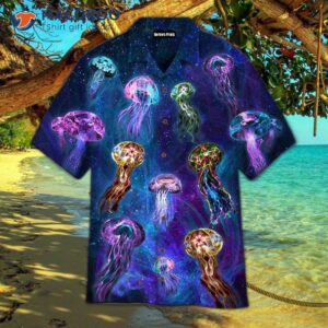 Neon Hawaiian Shirts With Jellyfish Under The Ocean