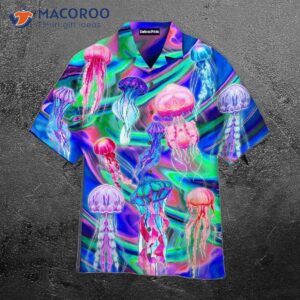 Neon Hawaiian Shirts With Jellyfish Under The Sea