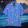 Neon Hippie Mushroom Blue Hawaiian Shirts