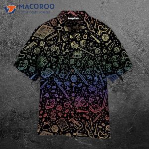 neon motif rpg black hawaiian shirts 0