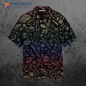 neon motif rpg black hawaiian shirts 1