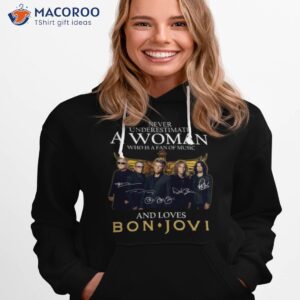 Never Underestimate A Woman Who Is A Fan Of Music And Loves Bon Jovi Signatures 2023 Shirt