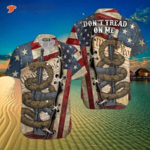 New American Flag “don’t Tread On Me” Snake Hawaiian Shirts