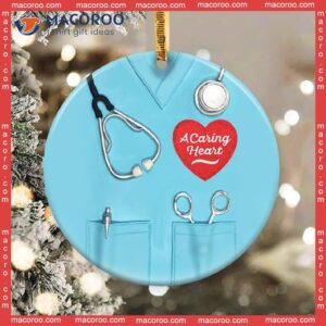 Nurse, A Caring Heart, Christmas Ceramic Ornament