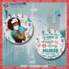 Nurse Awesome In Life Circle Ceramic Ornament, Nurse Christmas Ornament
