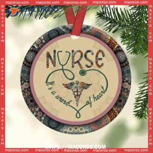 nurse boho pattern style circle ceramic ornament new nurse ornament 2