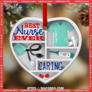 nurse caring shelf style heart ceramic ornament personalized nurse ornament 1